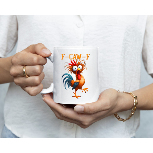 Funny F-Caw-F Chicken- Personalized Funny Gifts For Best Friends, Coworker, Work Bestie - My Resting Squawk Face - Funny F-Caw-F Chicken Humor Mug