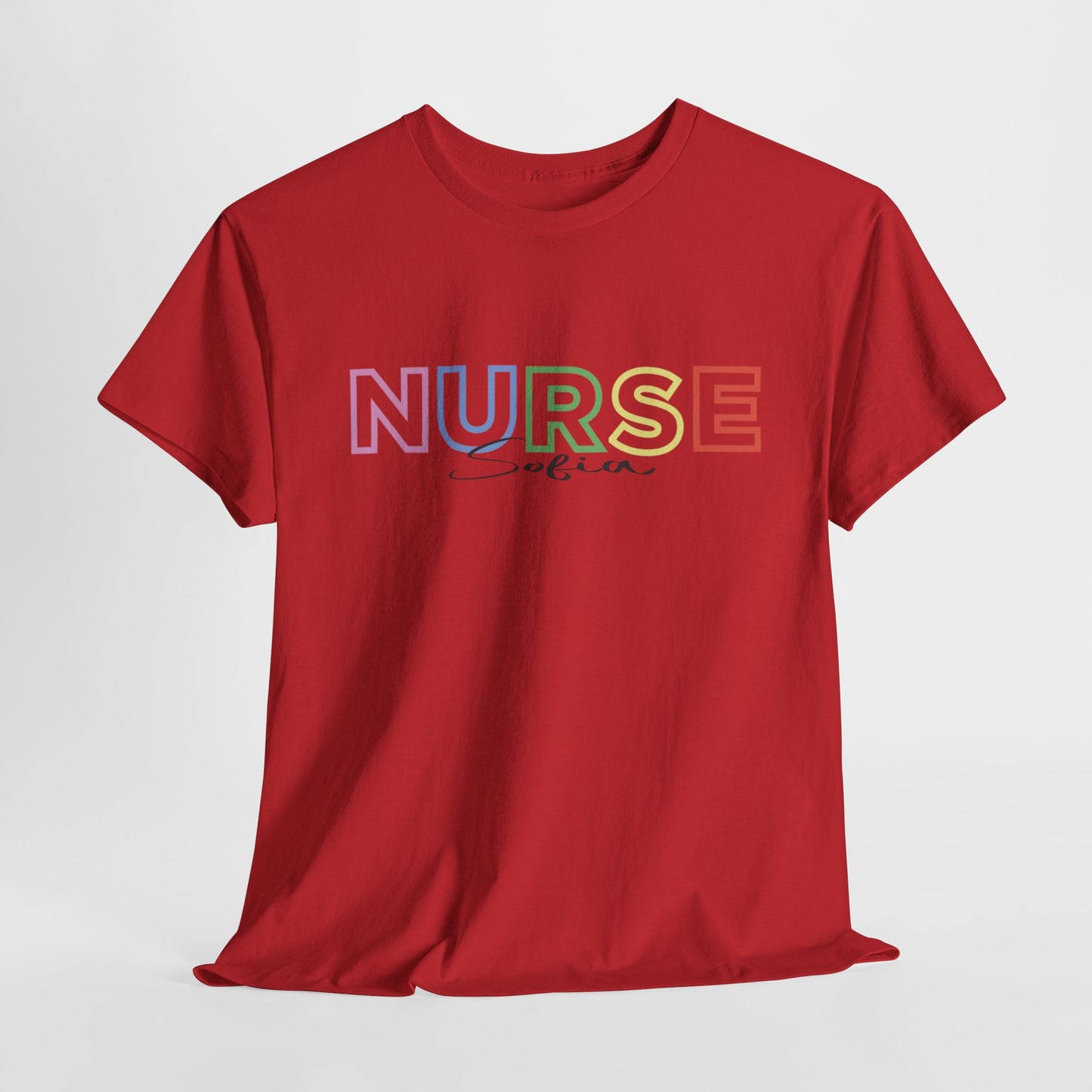 Nurse with Name Unisex Heavy Cotton Tee