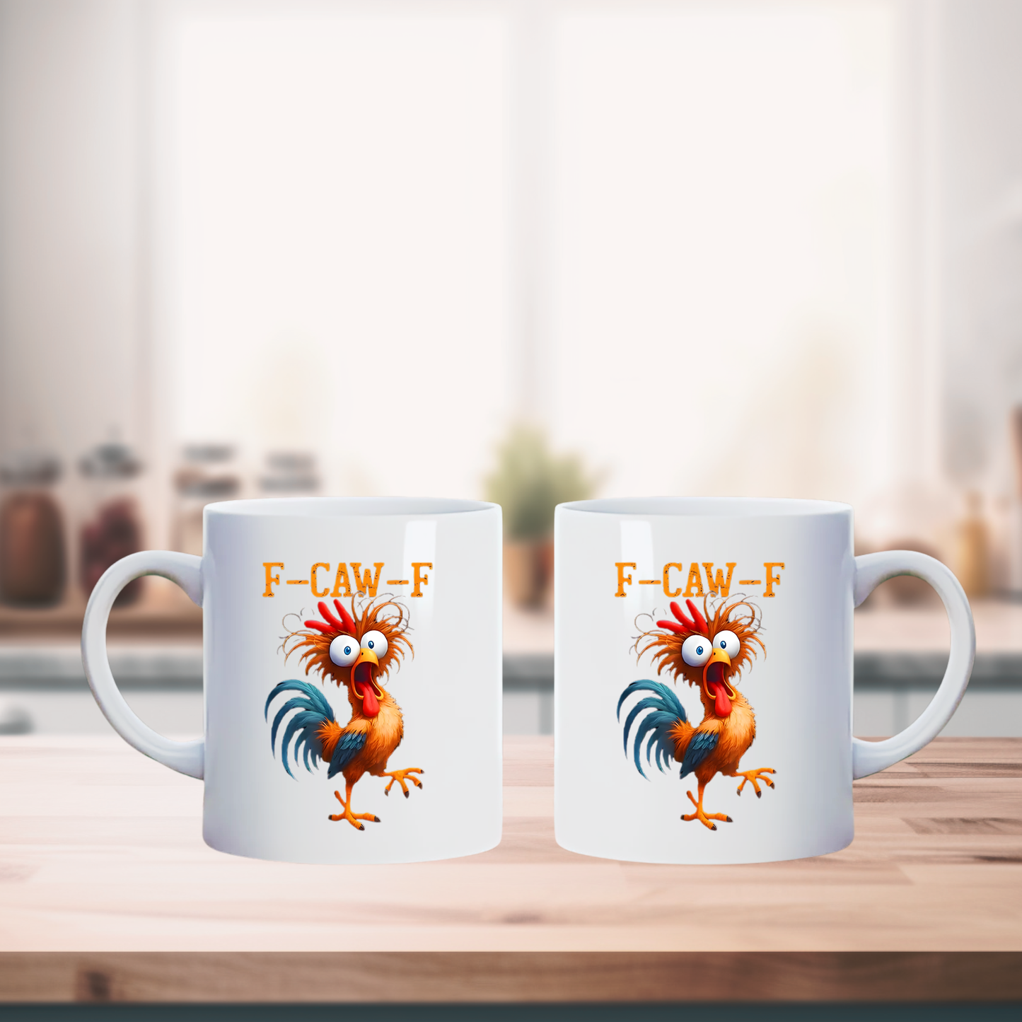 Funny F-Caw-F Chicken- Personalized Funny Gifts For Best Friends, Coworker, Work Bestie - My Resting Squawk Face - Funny F-Caw-F Chicken Humor Mug
