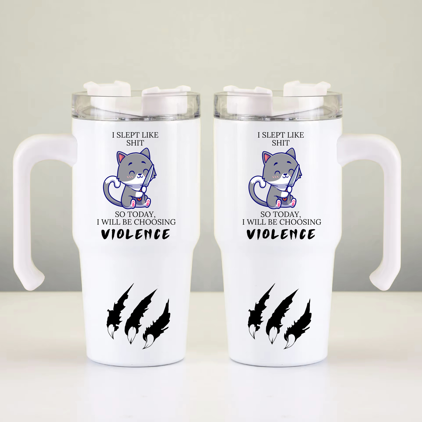 I Sleep Like Shit Today I Will Be Choosing Violence Cat  Mug, Funny Coffee Mug, Sarcastic Morning Mug, Gag Gift For Friends, Rude Humor Gift