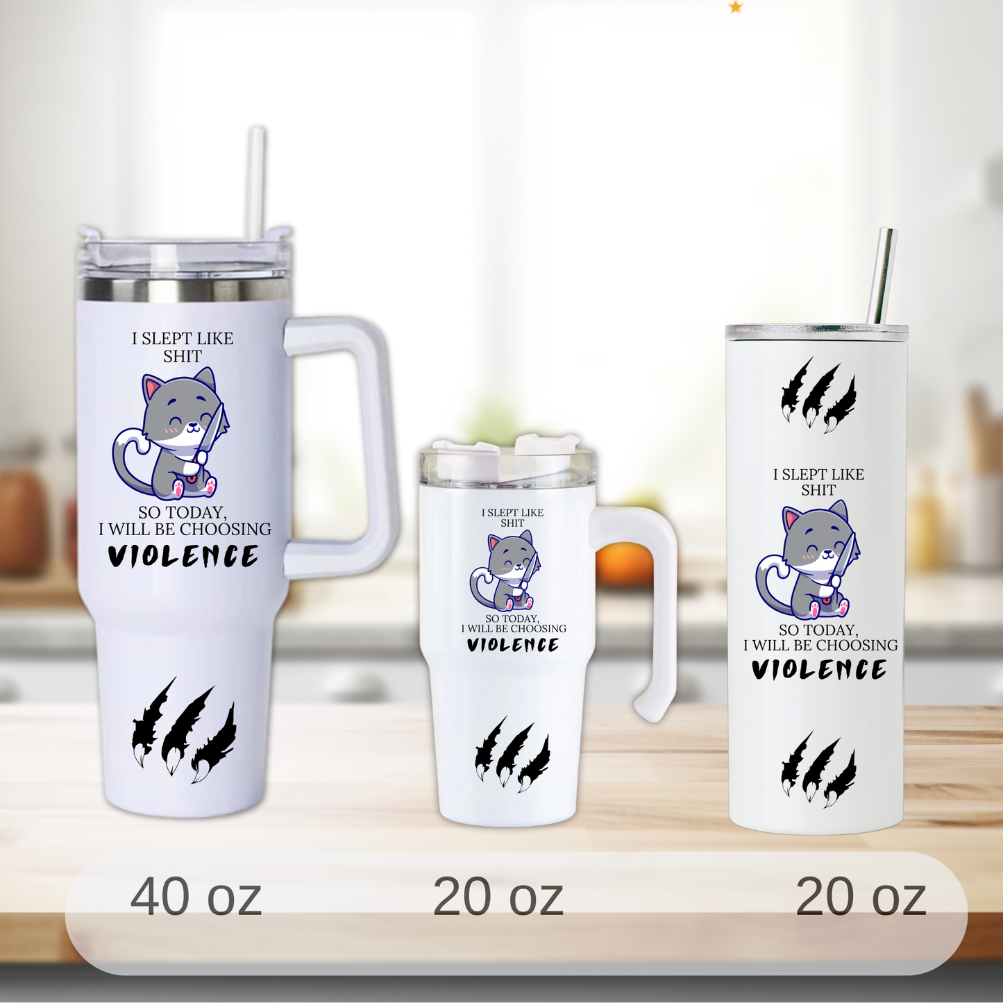 I Sleep Like Shit Today I Will Be Choosing Violence Cat  Mug, Funny Coffee Mug, Sarcastic Morning Mug, Gag Gift For Friends, Rude Humor Gift