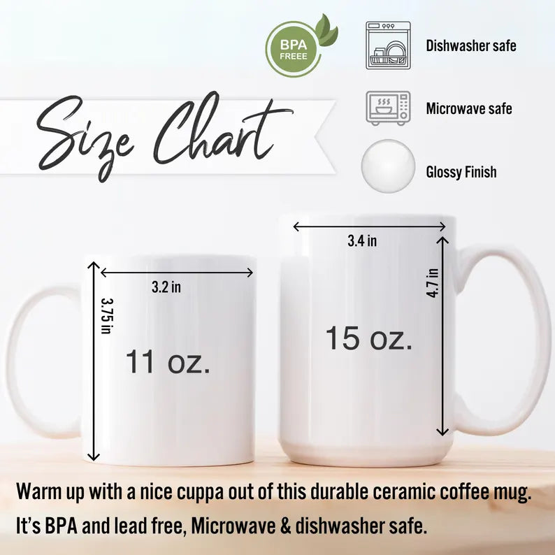 Monogram Mug Personalized 11 oz or 15 Oz  Mug , Custom Name Mug, Bridesmaid Mug