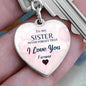 To my Sister, Heart Keychain