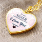 To my Sister, Heart Keychain