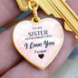 To my Sister, Heart Keychain