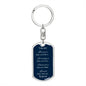 Customizable Braver, stronger, smarter, loved, Navy Blue Keychain