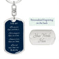 Customizable Braver, stronger, smarter, loved, Navy Blue Keychain