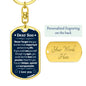 Customizable Dod Tag for my Son, Keychain for my Son