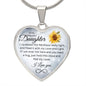 To my Beautiful Daughter, Heart Necklace, With engraving option.