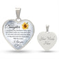 To my Beautiful Daughter, Heart Necklace, With engraving option.