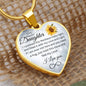 To my Beautiful Daughter, Heart Necklace, With engraving option.