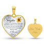To my Beautiful Daughter, Heart Necklace, With engraving option.