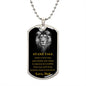 Encouraging Lion Military Dog Tag, From Dad