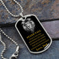 Encouraging Lion Military Dog Tag, From Dad