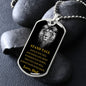 Encouraging Lion Military Dog Tag, From Dad