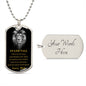 Encouraging Lion Military Dog Tag, From Dad