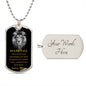 Encouraging Military Dog Tag from Mom