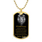 Encouraging Lion Military Dog Tag, From Dad