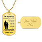To My Son Dog Tag from Dad