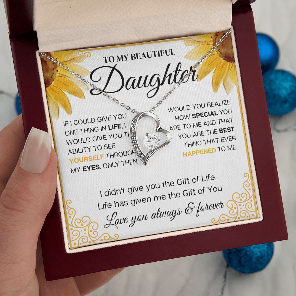 To my Beautiful Daughter, Sunflower, Necklace for her, Perfect gift for her