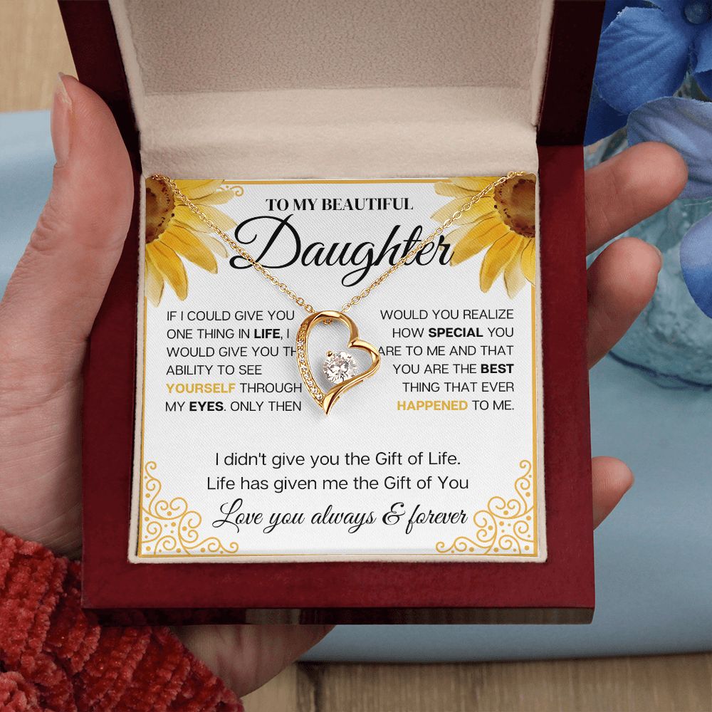 To my Beautiful Daughter, Sunflower, Necklace for her, Perfect gift for her