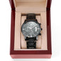 Customizable Engraved Black Chronograph Watch for your loved one.