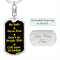 Be Safe Dog tag Keychain
