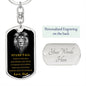 Encouraging Dog Tag Keychain from Dad
