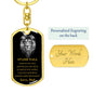 Encouraging Dog Tag Keychain from Dad