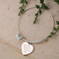 Braver, Stronger, Smarter, Loved, Heart Bangle Bracelet