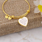 Braver, Stronger, Smarter, Loved, Heart Bangle Bracelet