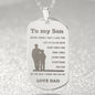 Engraved To my Son from Dad Dog Tag