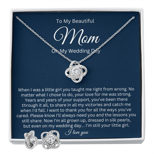 Love Knot Earring and Necklace Set, to my beautiful Mom