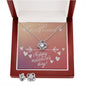 Love Knot Earring & Necklace Set, Girlfriend gift, Valentines day gift,