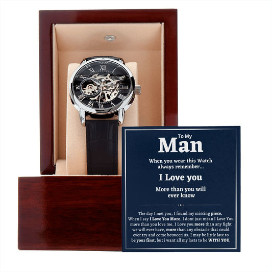 Men's Openwork Watch, Gift for him, To My Man