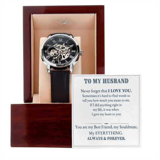 Mens Open Work Watch, My Husband,