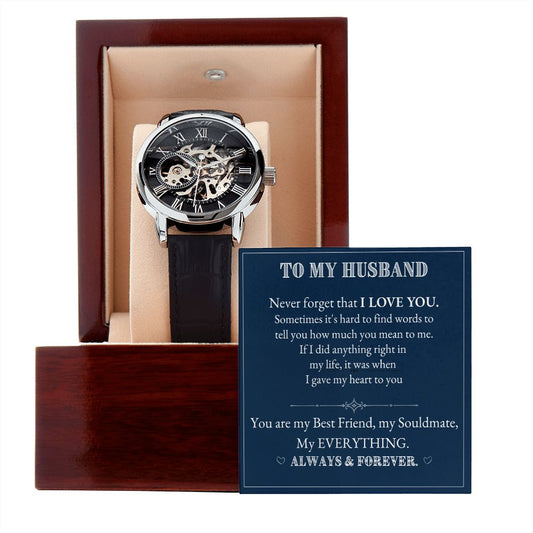 Mens Open Work Watch, To My Husband