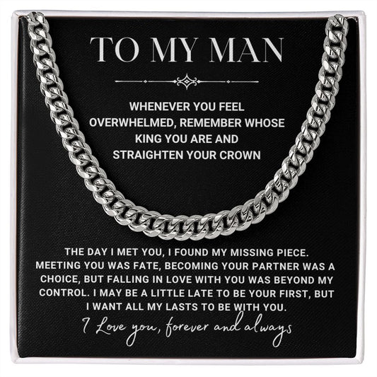Cuban Link Chain, To my Man Necklace,