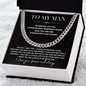 Cuban Link Chain, To my Man Necklace,