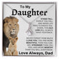 To my Daughter, Lion, From Dad Necklace