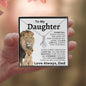 To my Daughter, Lion, From Dad Necklace
