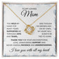 To my loving Mom Necklace, Special gift for Mom.