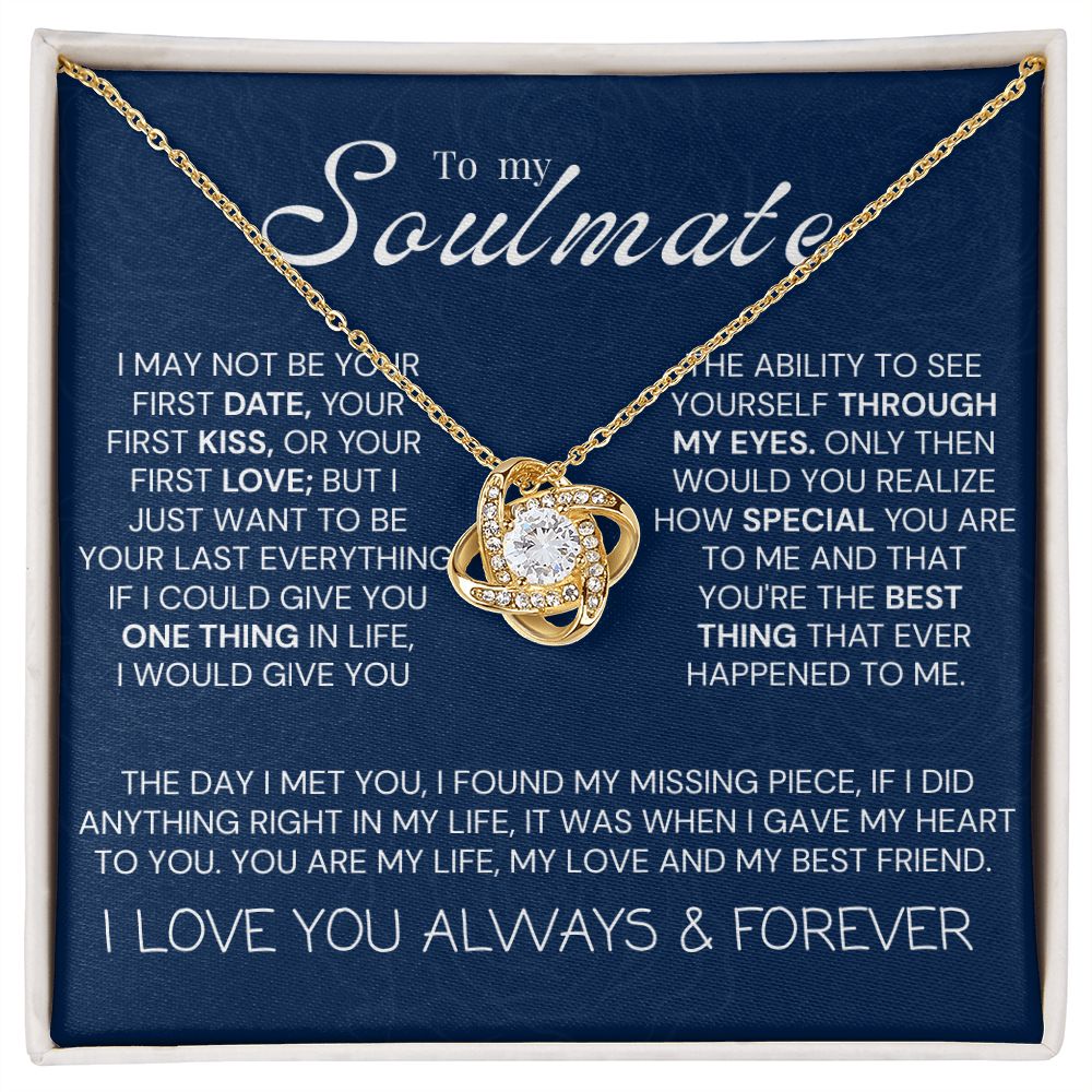 Love Knot necklace, to my soulmate gift, Wife gift,