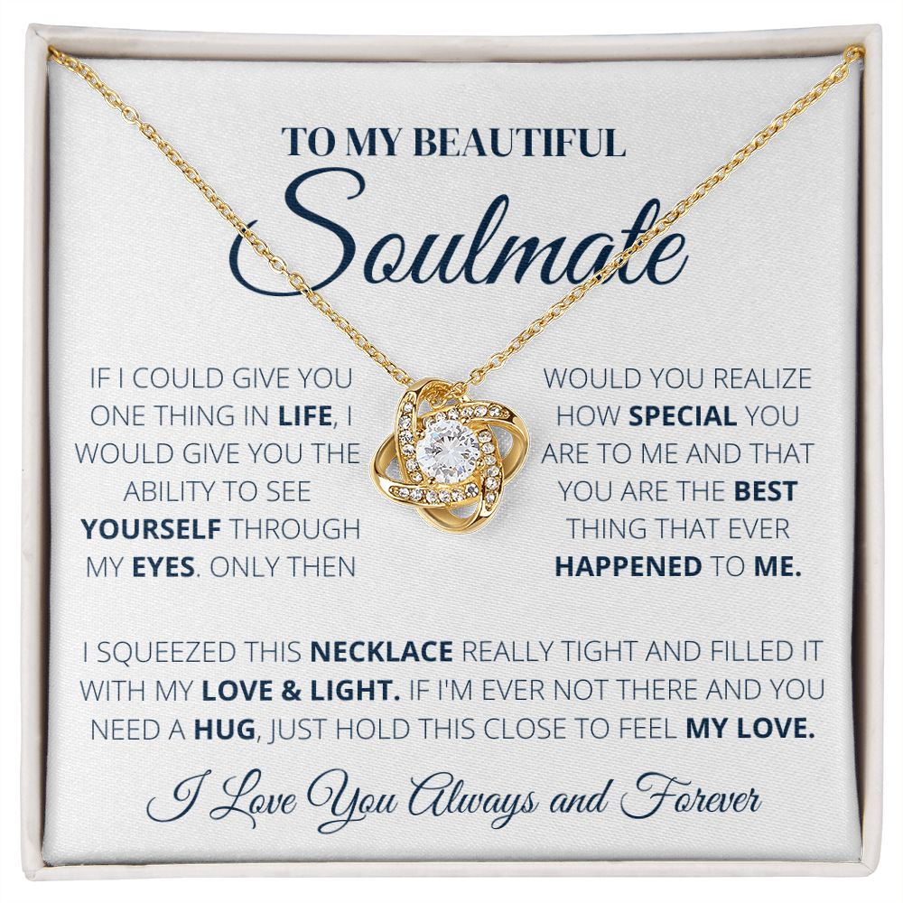 Love Knot Necklace, to my soulmate, Gift for her,