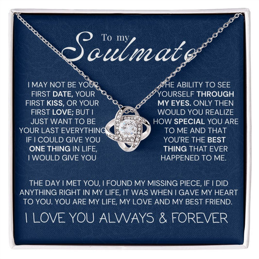 Love Knot necklace, to my soulmate gift, Wife gift,