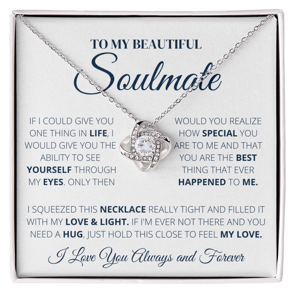 Love Knot Necklace, to my soulmate, Gift for her,