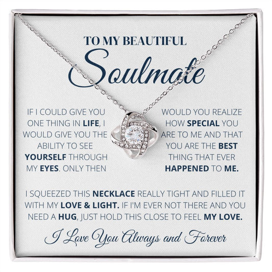 Love Knot Necklace, to my soulmate, Gift for her,