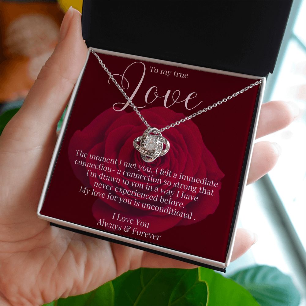 Love Knot Necklace, to my true Love, Valentines day gift