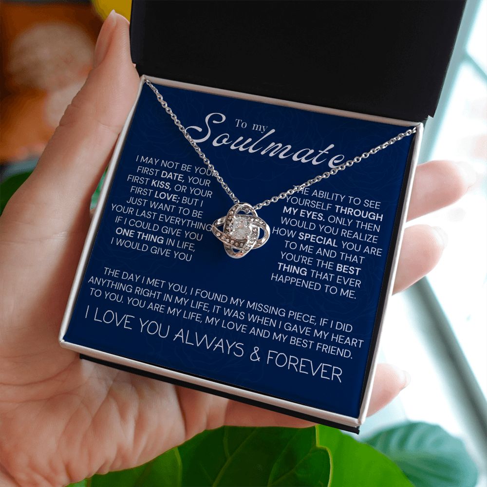 Love Knot Necklace, To my Soulmate necklace, VD