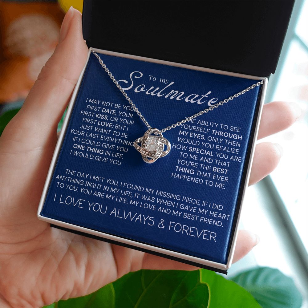 Love Knot necklace, to my soulmate gift, Wife gift,